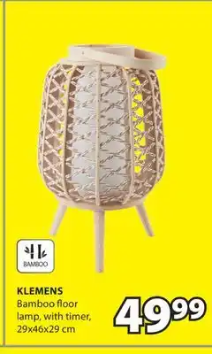 JYSK KLEMENS Bamboo floor lamp offer