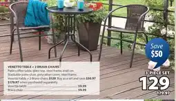 JYSK VENETTO TABLE + 2 BRAVA CHAIRS offer