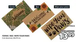 JYSK FERNIE / BEE / WIPE YOUR PAWS Coir doormat offer