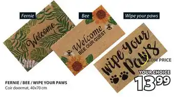 JYSK FERNIE / BEE / WIPE YOUR PAWS Coir doormat offer