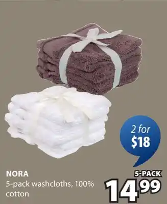 JYSK NORA 5-pack washcloths offer