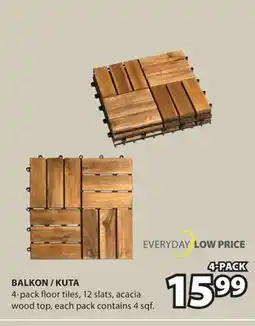 JYSK BALKON/KUTA 4-pack floor tiles offer