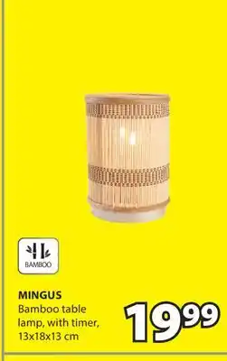 JYSK MINGUS Bamboo table lamp offer