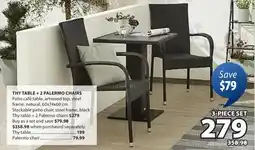 JYSK THY TABLE + 2 PALERMO CHAIRS offer