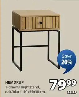JYSK HEMDRUP 1 - drawer nightstand offer