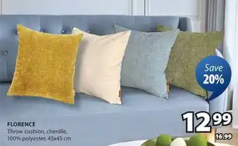 JYSK FLORENCE Throw cushion, chenille, 100% polyester offer