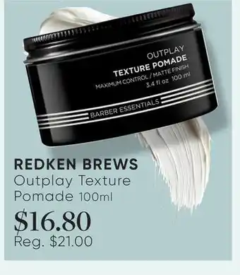 Chatters Salon REDKEN BREWS Outplay Texture Pomade 100ml offer