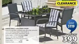 JYSK KUBUS TABLE + 4 PALERMO CHAIRS offer