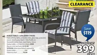 JYSK KUBUS TABLE + 4 PALERMO CHAIRS offer