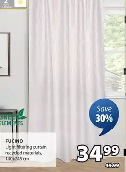 JYSK FUCINO Light filtering curtain, recycled materials offer