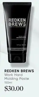 Chatters Salon REDKEN BREWS Work Hard Molding Paste offer