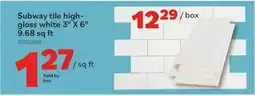 Matériaux Pont Masson Wall Tile Gloss White Subway 3x6 (Box of 9.68 Sqft.) offer