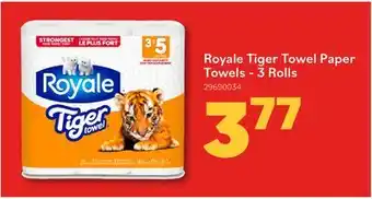 Matériaux Pont Masson Royale Tiger Towel Paper Towels 3 Rolls offer