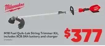 Matériaux Pont Masson Milwaukee M18 Fuel Quik-Lok String Trimmer Kit offer