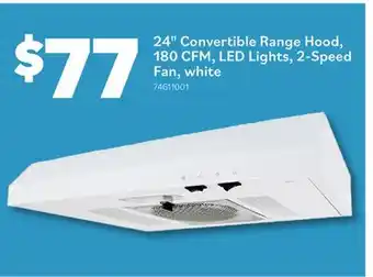 Matériaux Pont Masson 24 Convertible Range Hood, 180 CFM, LED Lights, 2-Speed Fan, white offer