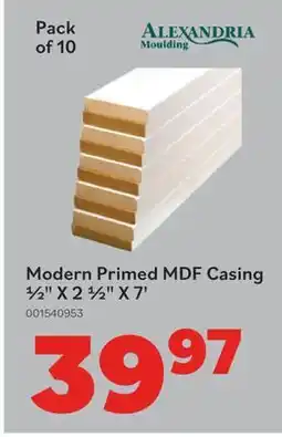 Matériaux Pont Masson ALEXANDRIA Modern Primed MDF Casing offer