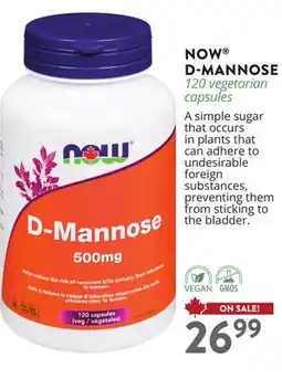 Ki Nature & Santé NOW D-MANNOSE 120 vegetarian capsules offer