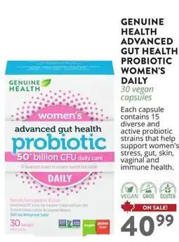 Ki Nature & Santé GENUINE HEALTH ADVANCED GUT HEALTH PROBIOTIC WOMEN'S DAILY offer