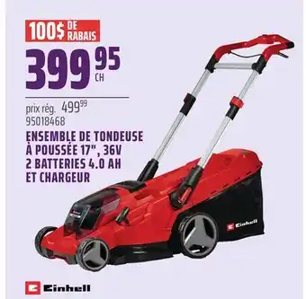 Gagnon - La Grande Quincaillerie ENSEMBLE DE TONDEUSE À POUSSÉE 17, 36V 2 BATTERIES 4.0 AH ET CHARGEUR offer