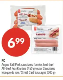 Pharmaprix PC All-Beef Frankfurters (450 g) or Street Cart Sausages (500g) offer