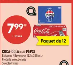 Pharmaprix COCA-COLA or PEPSI Beverages offer