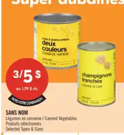 Pharmaprix NO NAME Canned Vegetables offer