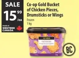 Co-op Co-op gold bucket of chicken pieces, drumsticks or wings offer