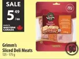 Co-op Grimm's sliced deli meats offer