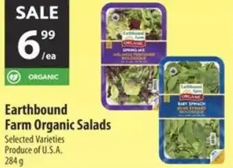 Co-op Earthbound farm organic salads offer