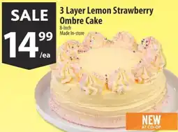 Co-op 3 layer lemon strawberry ombre cake offer