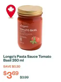 Voilà Longo's Pasta Sauce Tomato Basil 350 ml offer
