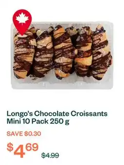 Voilà Longo's Chocolate Croissants Mini 10 Pack 250 g offer