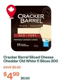 Voilà Cracker Barrel Sliced Cheese Cheddar Old White 11 Slices 200 g offer