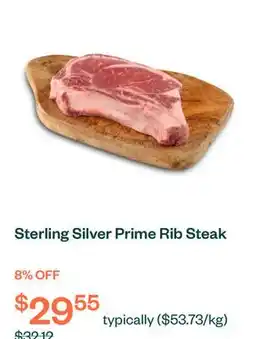Voilà Sterling Silver Prime Rib Steak offer