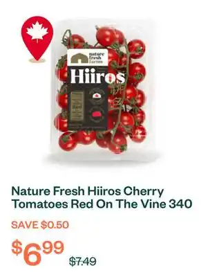 Voilà Nature Fresh Hiiros Cherry Tomatoes Red On The Vine 340 g offer