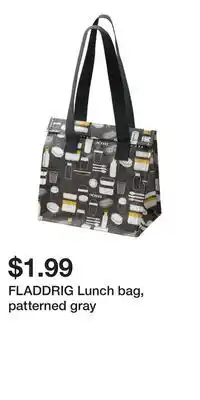 IKEA FLADDRIG Lunch bag, patterned gray offer