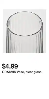 IKEA GRADVIS Vase, clear glass offer