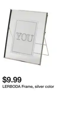 IKEA LERBODA Frame, silver color offer