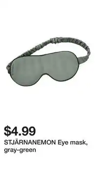 IKEA STJÄRNANEMON Eye mask, gray-green offer
