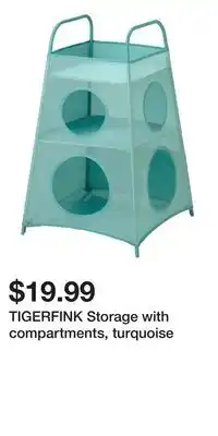 IKEA TIGERFINK Storage with compartments, turquoise offer