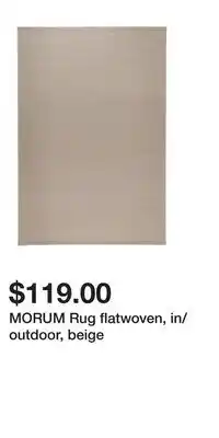 IKEA MORUM Rug flatwoven, in/outdoor, beige offer