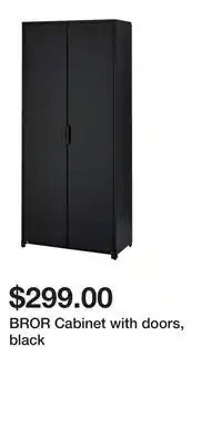 IKEA BROR Cabinet with doors, black offer