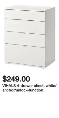 IKEA VIHALS 4-drawer chest, white/anchor/unlock-function offer