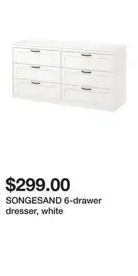 IKEA SONGESAND 6-drawer dresser, white offer