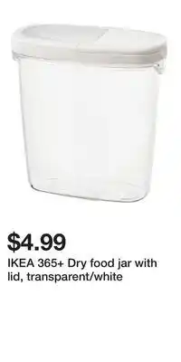 IKEA IKEA 365+ Dry food jar with lid, transparent/white offer