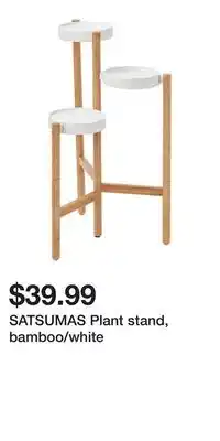 IKEA SATSUMAS Plant stand, bamboo/white offer