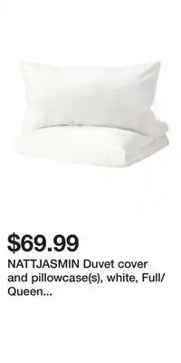 IKEA NATTJASMIN Duvet cover and pillowcase(s), white, Full/Queen (Double/Queen) offer