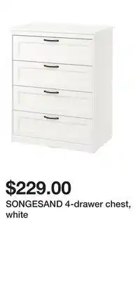 IKEA SONGESAND 4-drawer chest, white offer