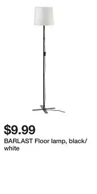 IKEA BARLAST Floor lamp, black/white offer