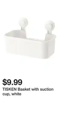 IKEA TISKEN Basket with suction cup, white offer
